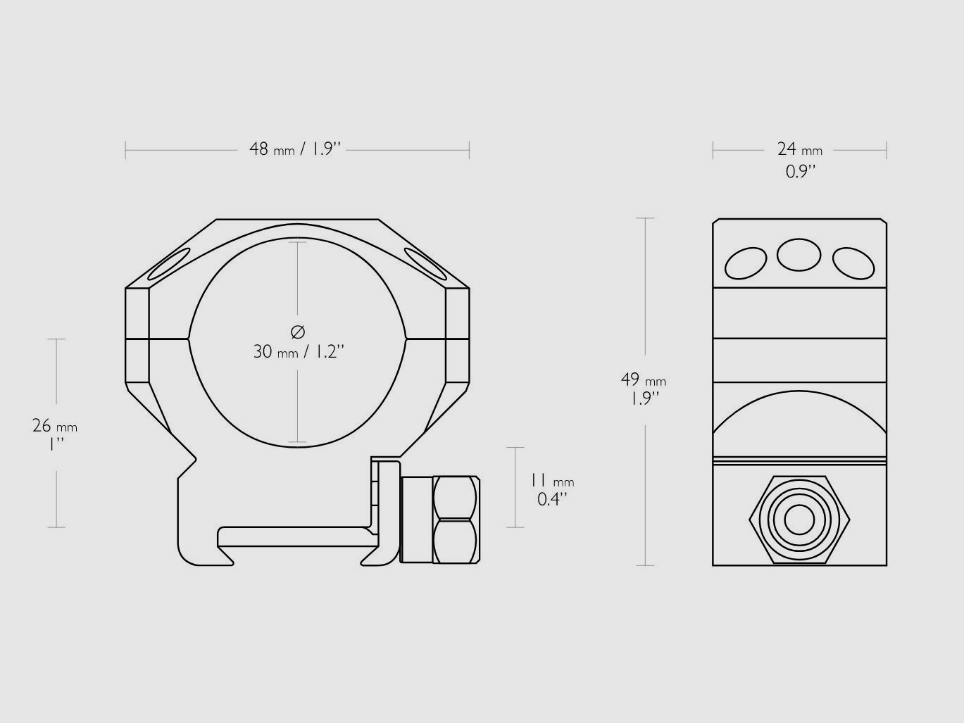 Hawke Tactical Ring Mounts Montageringe für Zielfernrohr Weaver / Picatinnyschiene Mittelrohrdurchmesser: 30 mm