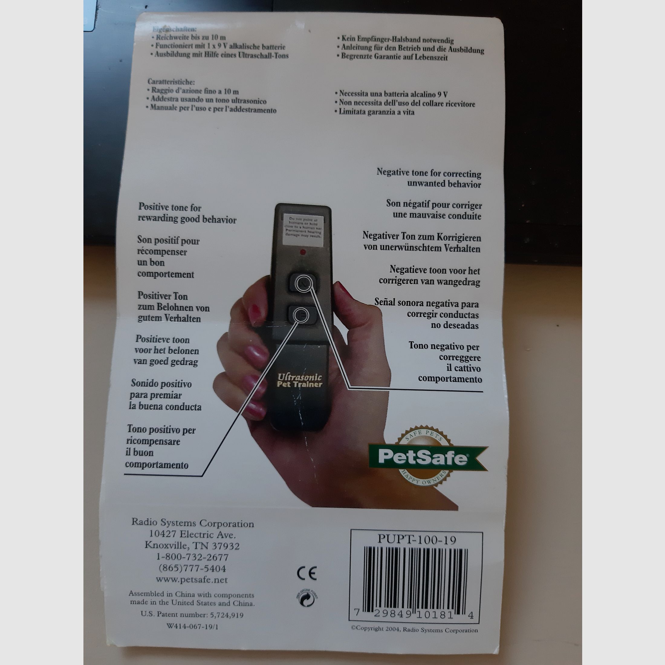 Marken PET - TRAINER Lob en Tadel, Ultraschall ZEER goed, + 1 Speciale RVS Zechenzange, Klinisch Geschikt, Als NIEUW