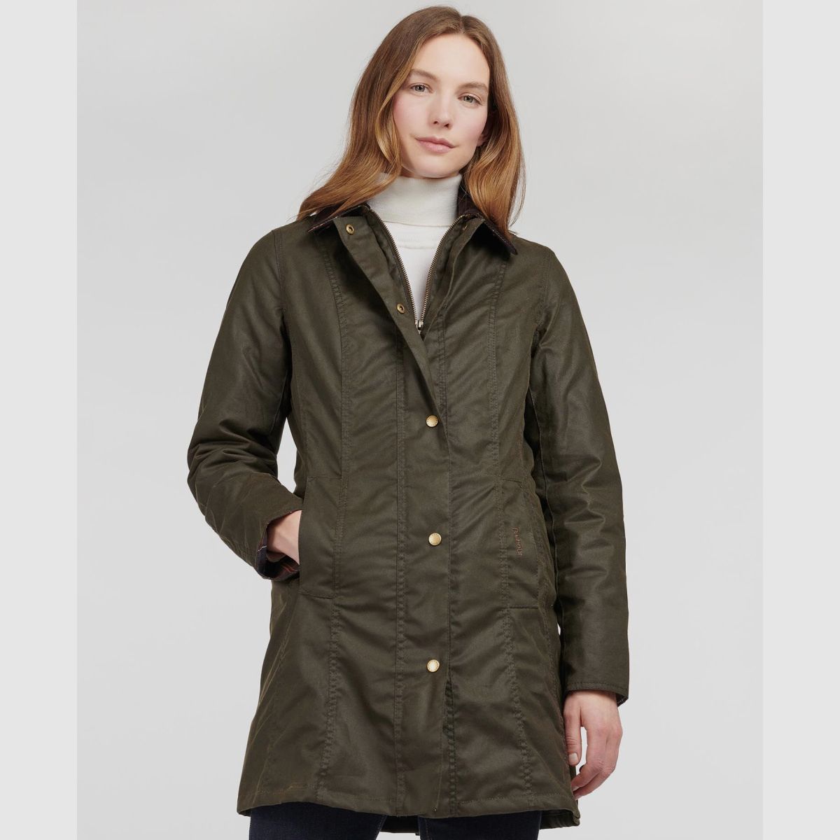 BARBOUR Belsay Wax Jacket Women Olive