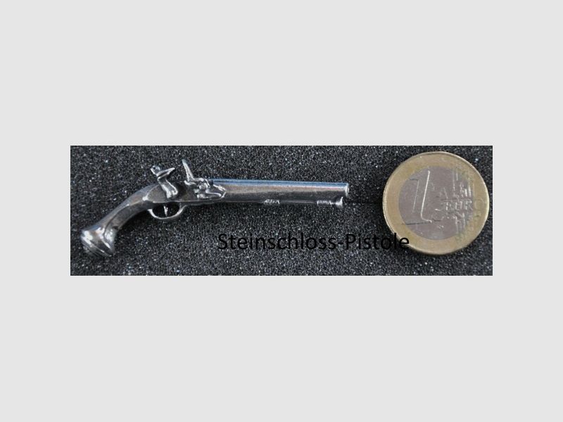 Steinschloss-Pistole als Metall-Anstecker