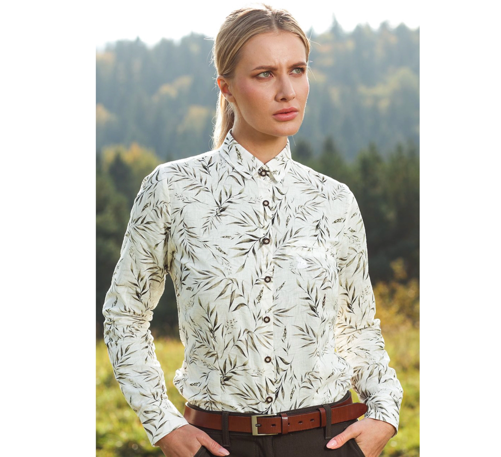 Camicia da donna Tagart Fiora - Olive, immagine 2 di 5