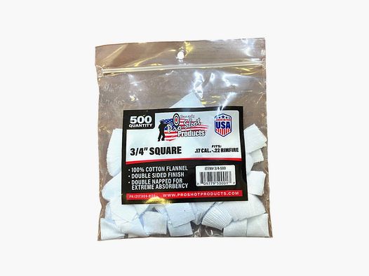 Pezze 3/4″ Square Cal. 17, 22 Rimfire Proshot Products