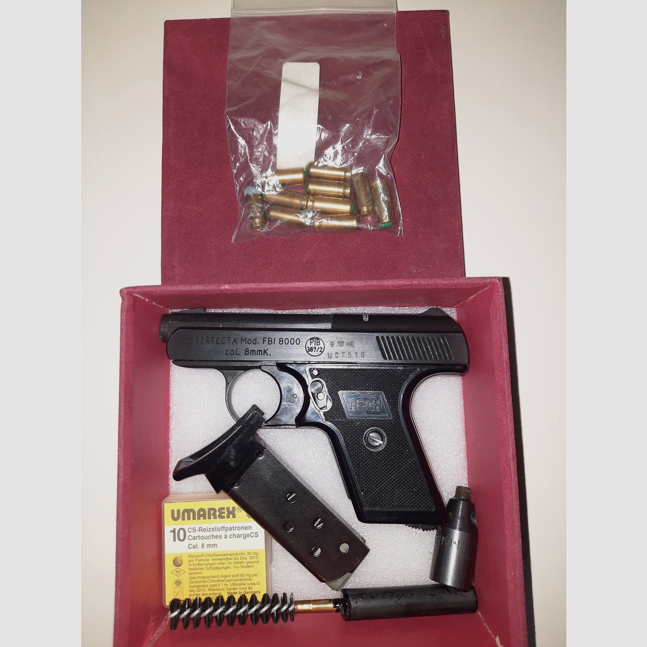 Reck Perfecta Mod. FBI 8000 8mm blank gas blank firing pistol