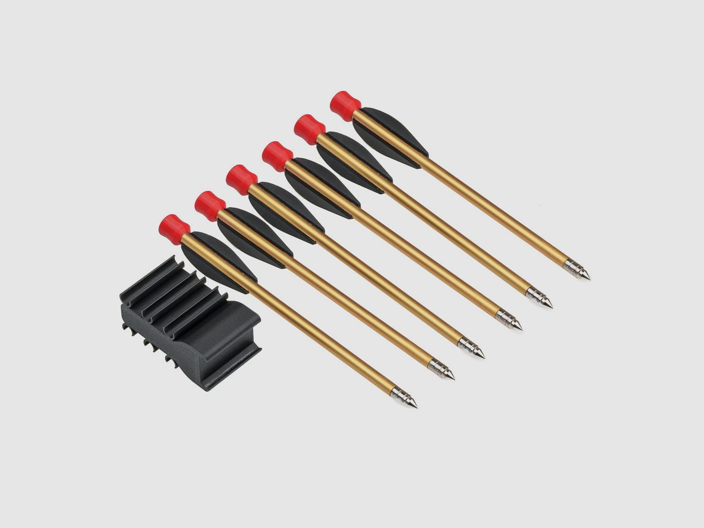 BUNDLE | SOPORTE DE FLECHAS | Soporte de flechas + 6 flechas | ROJO o Negro | T4E HDP50