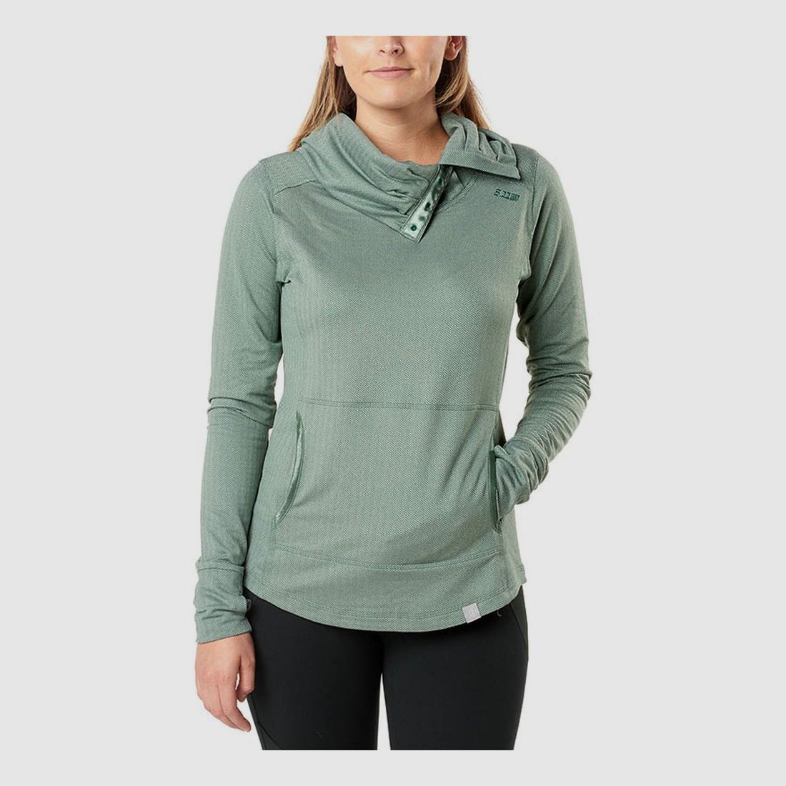 5.11 Aphrodite Cowl Top Black Herringbone L