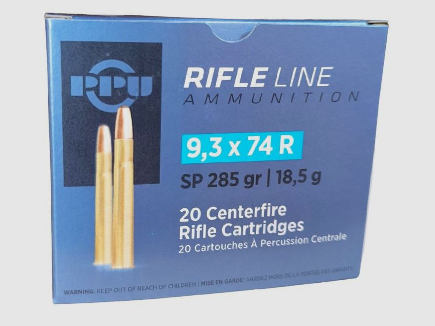 9,3X74R PARTIZAN PPU 285 GRAINS 18,5 GRAMM /20