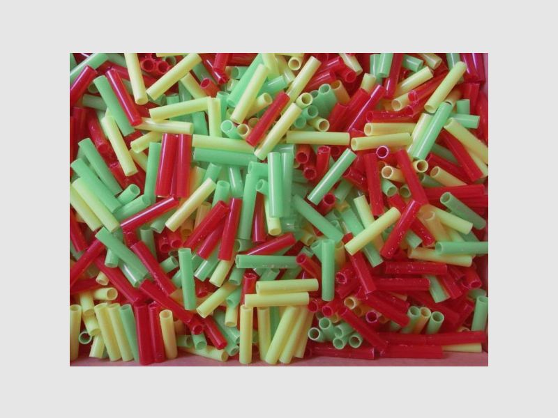 BUNTE RÖHRCHEN FÜR LUFTDRUCKWAFFEN - 4 x 0,81 CM - 100 STÜCK
