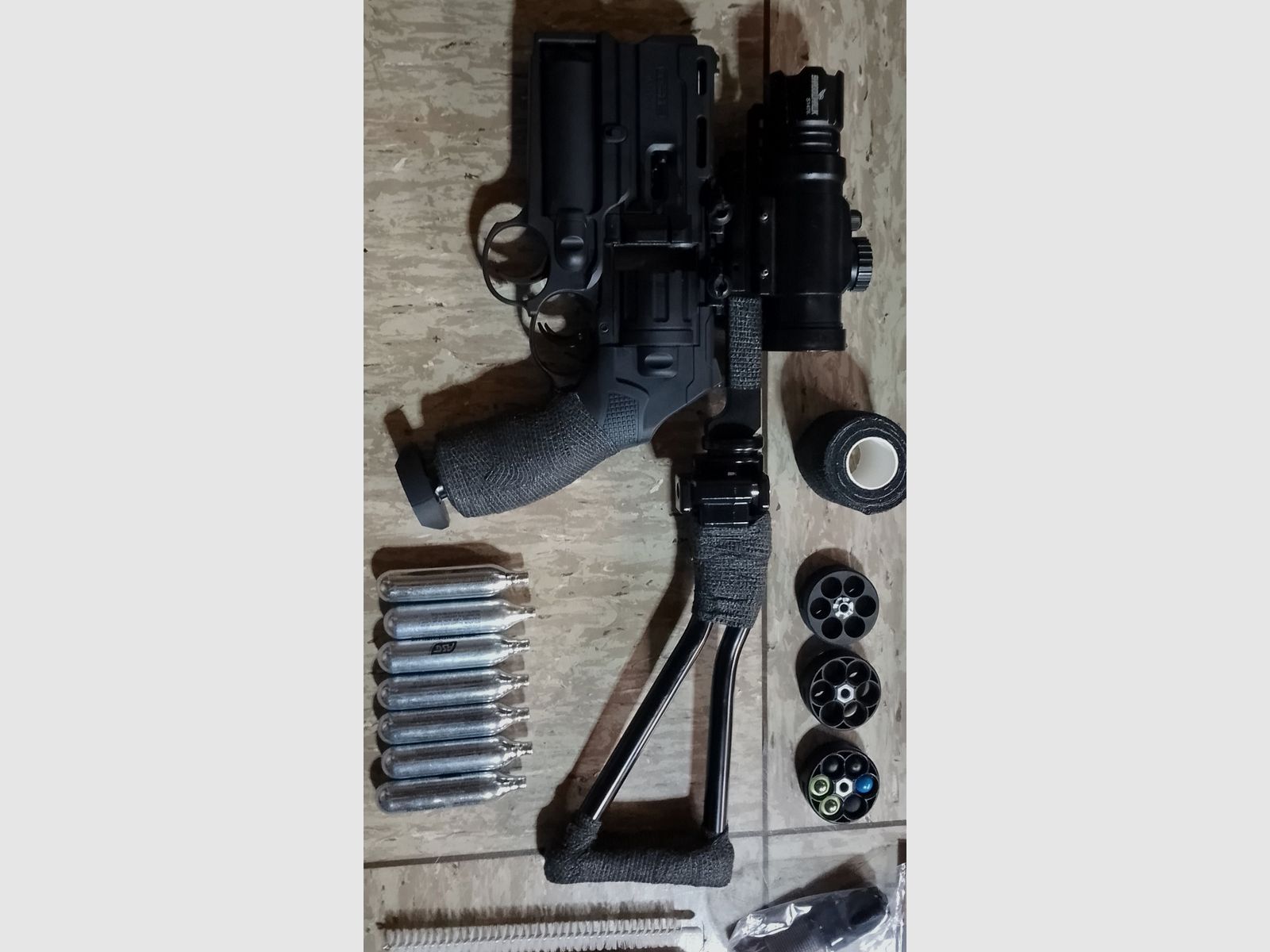 T4E Tr50 RAM .50 Set Pfeffer Launcher Visier Alu Schulterstütze Klappschaft Zubehör Hdr50 neuwertig optional Vordergriff 