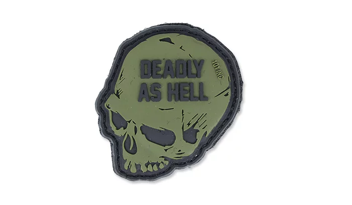 3D Patch – Deadly As Hell – Olive Drab – 101 Inc., image 1 of 2