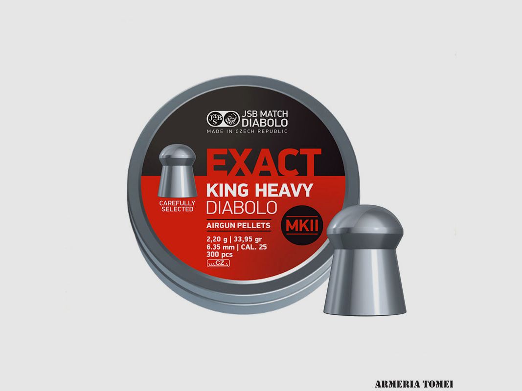 JSB MATCH – EXACT KING HEAVY DIABLO MKII 2,20g | 33,95gr | 6,35mm | CAL .25 | 300 pcs | M 72/09