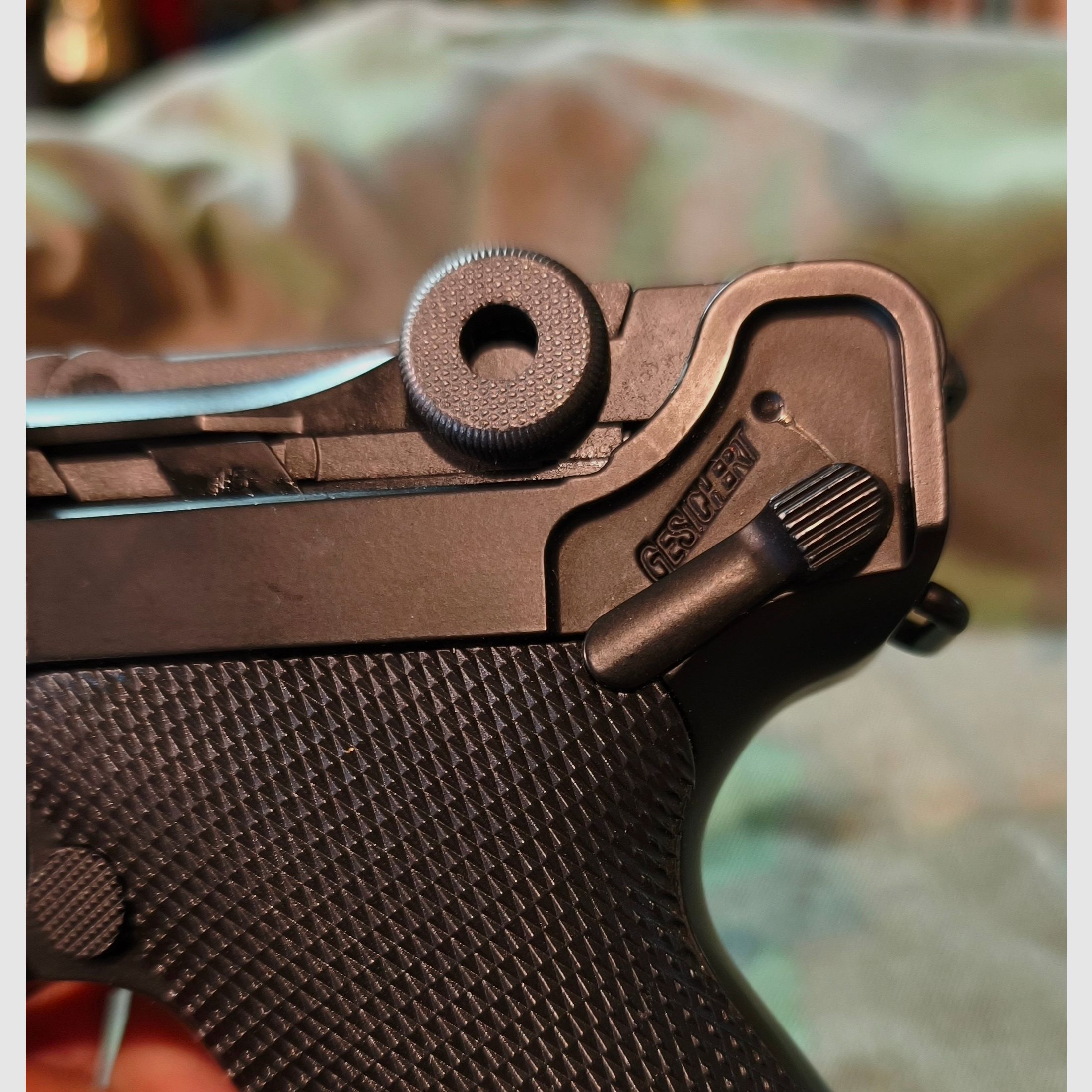 P08 Airsoft Vollmetall GBB 6mm BB noir - Version 4 pouces