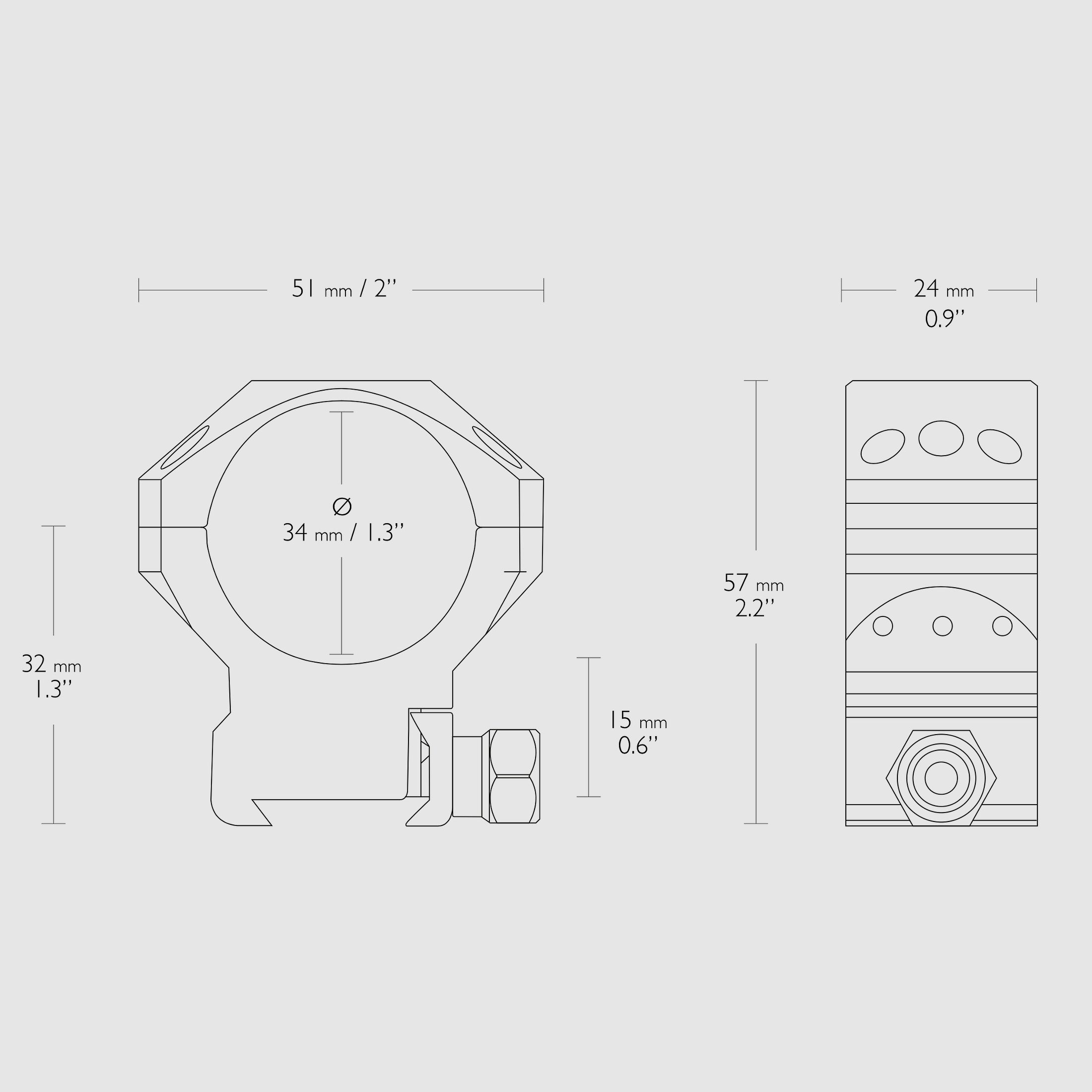 Hawke 24119 TAKTYCZNE MONTOWANIE RINGÓW 34MM 2 SZTUKI WEAVER ŚREDNIE