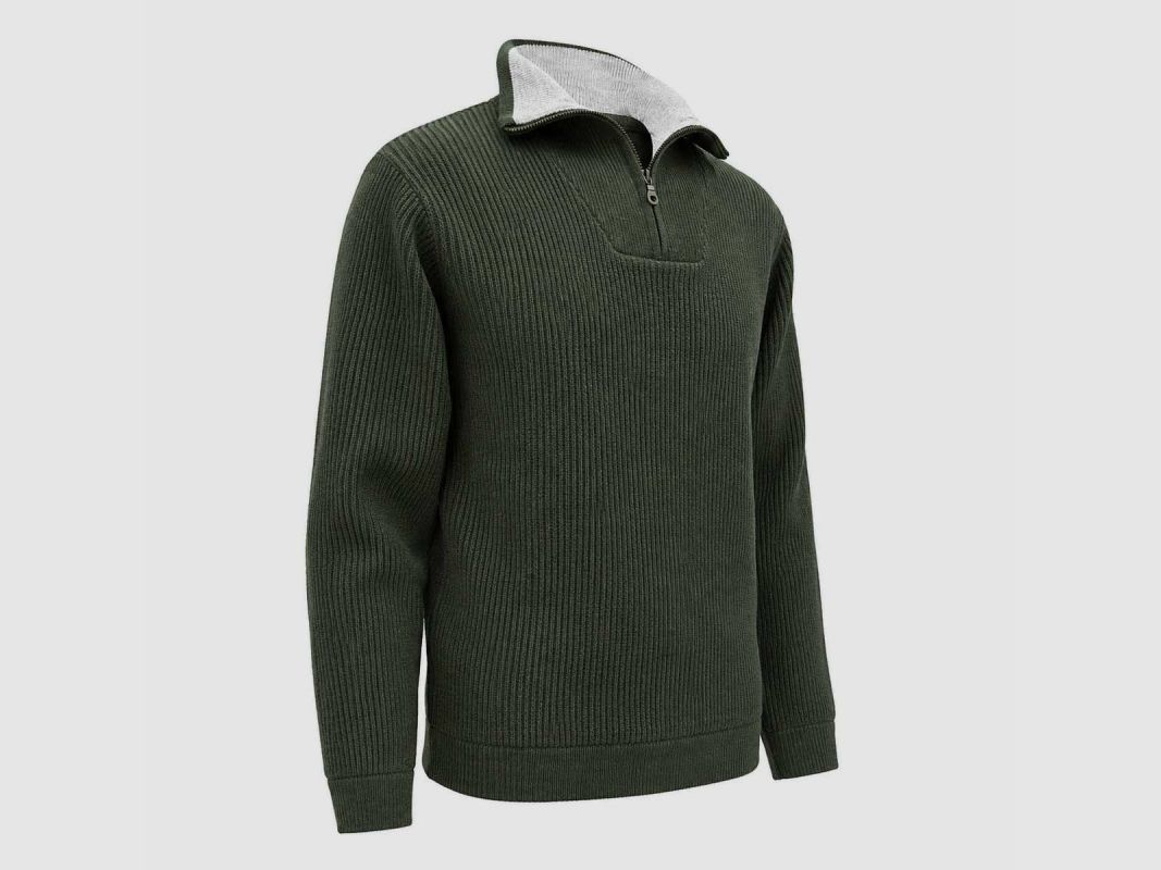 Lorry Pullover with trucker collar khaki - S to 3XL hunting & outdoor, image 5 of 6