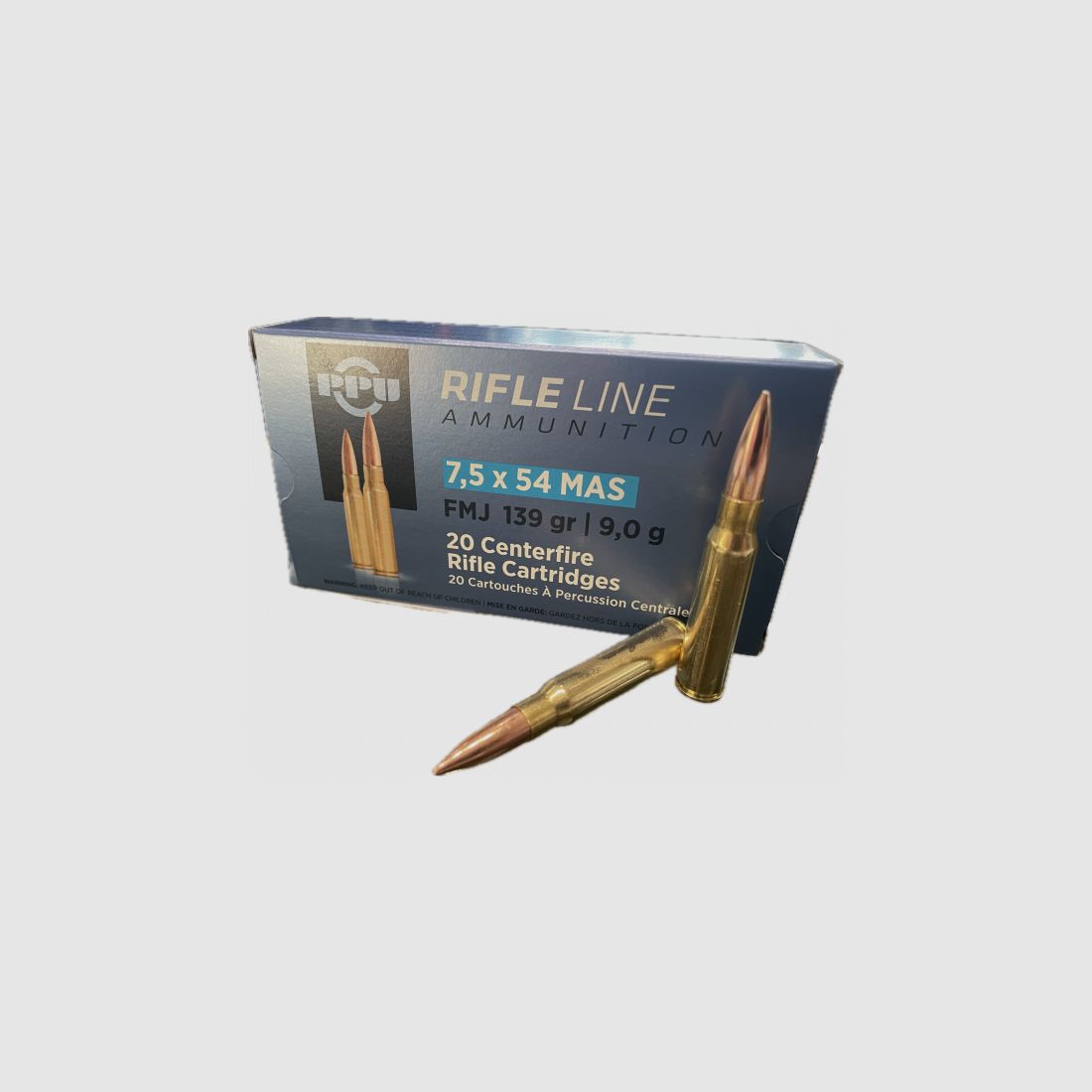 PPU BÜCHSENPATRONEN - 7,5x54 MAS - FMJ - 139GRS. / 9,0 G. - 20 STÜCK