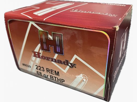 HORNADY MATCH BTHP - .223REM - 68 GRS. - 50 PATRONEN