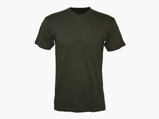 Patton T-shirt van groene katoen met V-hals