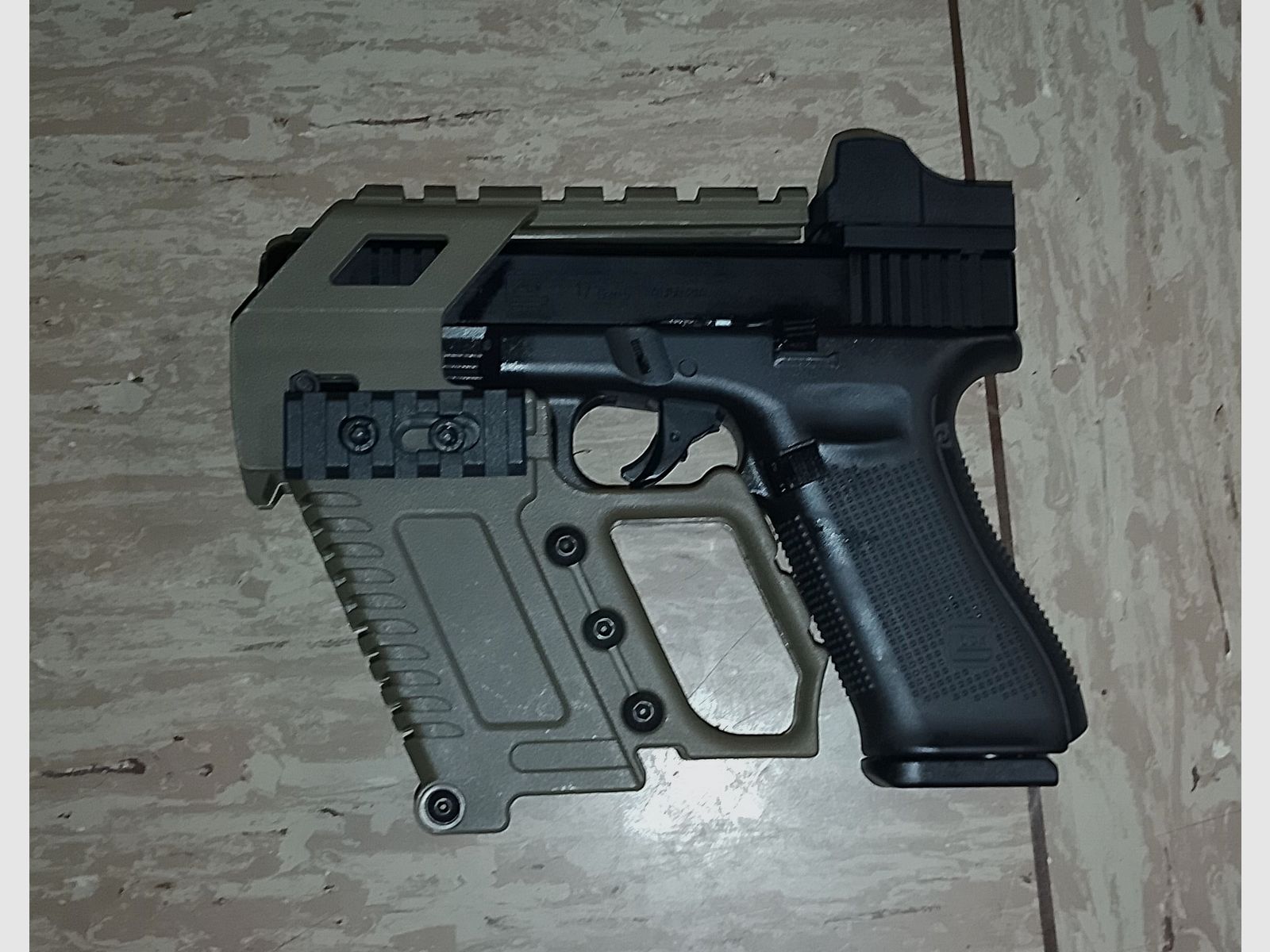 Carabine kit Glock 17 Gen 4 und 5 tactical Magazinkampfkit we marui te g 18 19 26 neu  Beige picatinny 