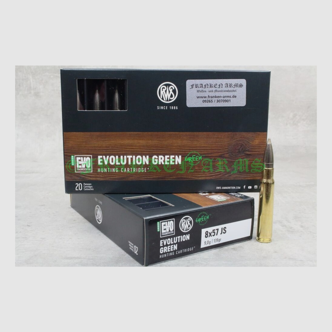 RWS	 Evo Green 8x57IS 139gr. 9,0g 20 Stück Staffelpreis