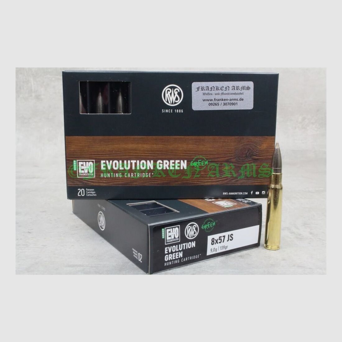 RWS Evo Green 8x57IS 139gr. 9,0g 20 pièces prix dégressif