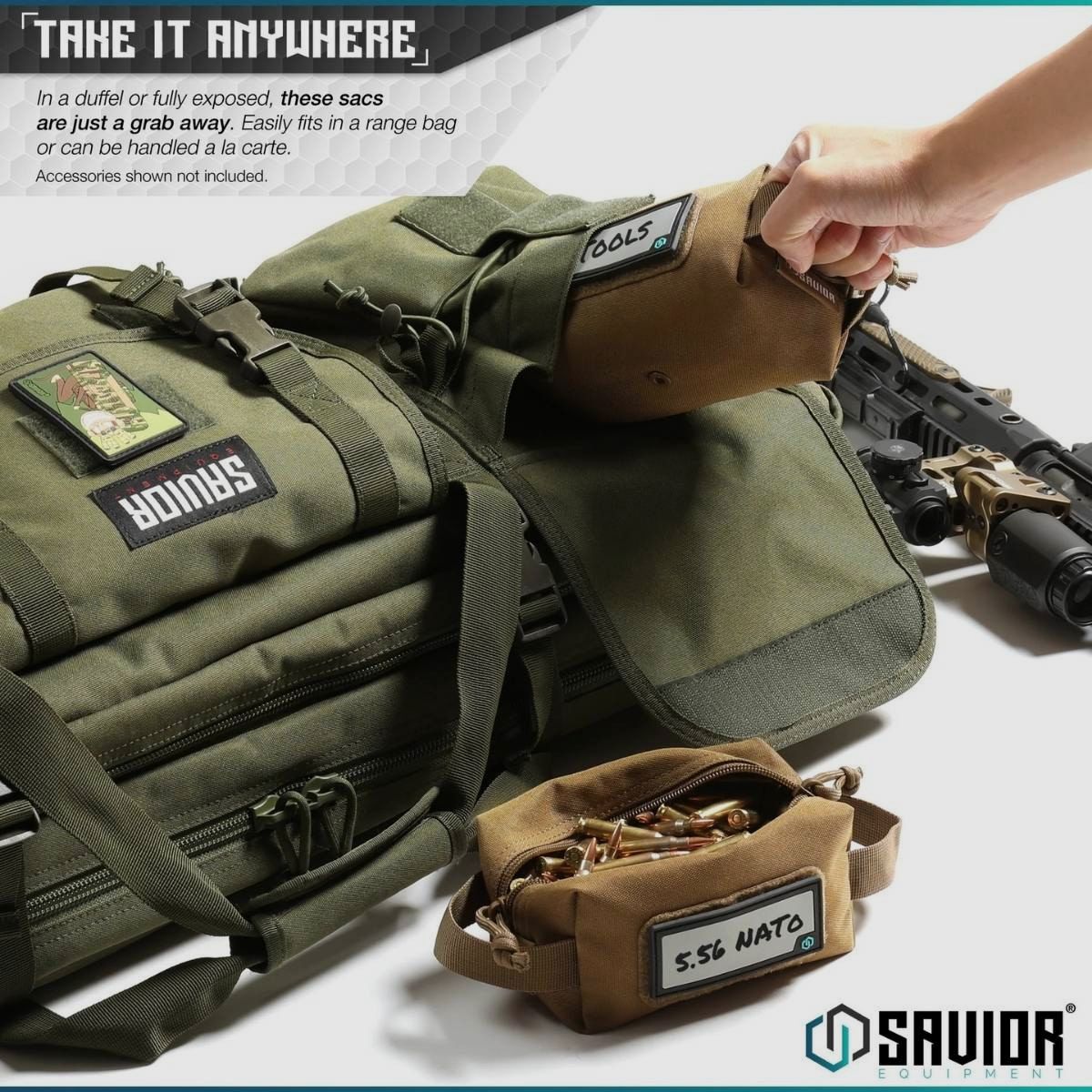 Savior - Mała torba na amunicję - Loose Sac Mini - Soft Ammo Carrier 4-pack - Szary - SP-MINIAMST-4P-GS, zdjęcie 4 z 6