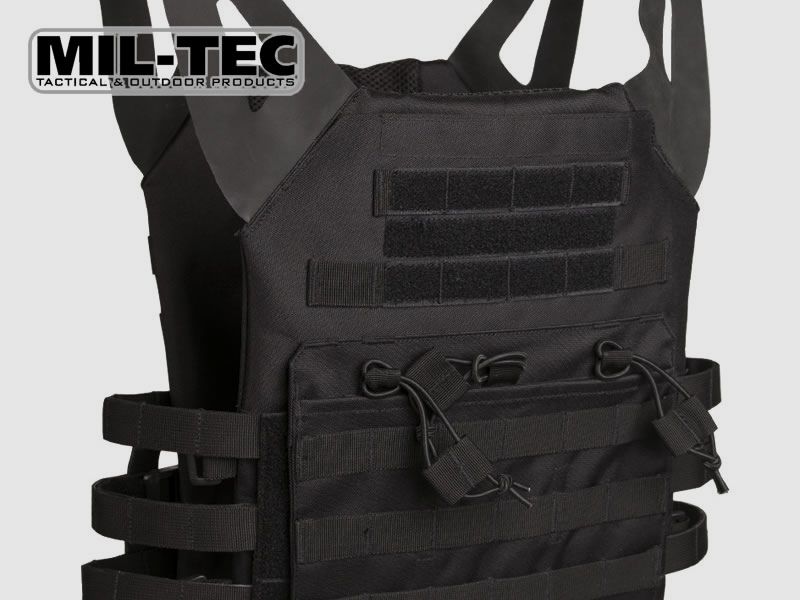 MIL-TEC taktische Weste PLATE CARRIER II, 100 % PE, beschichtet, BLACK, Uni-GrĂ¶Ăźe