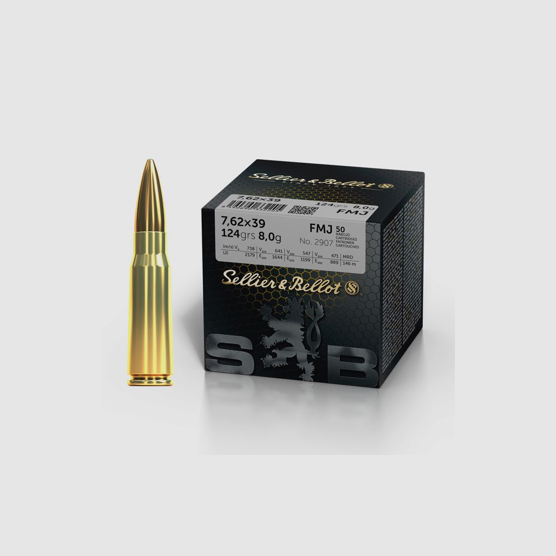 S&B Training FMJ 7.62x39 8g