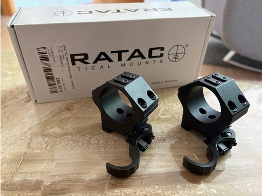ERATAC montaje de anillo de 2 partes Ø 34mm, BH 13mm, Picatinny con cierre rápido de seguridad (palanca) – Impecable