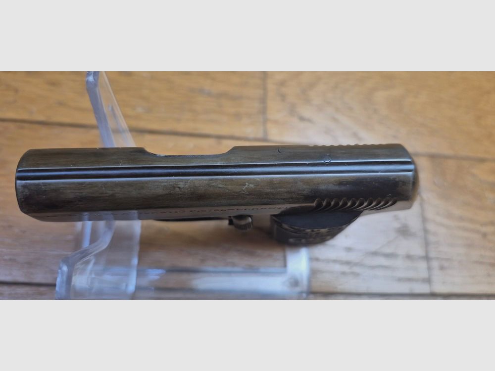 Pequeña Pistola semiautomática Errasti Modelo 1912 – Cal. 6.35 Browning / 25 ACP – Muy buena copia española del Browning 1906 – Arma con dos acabados y empuñaduras de cuerno – TBE++, imagen 11 de 17