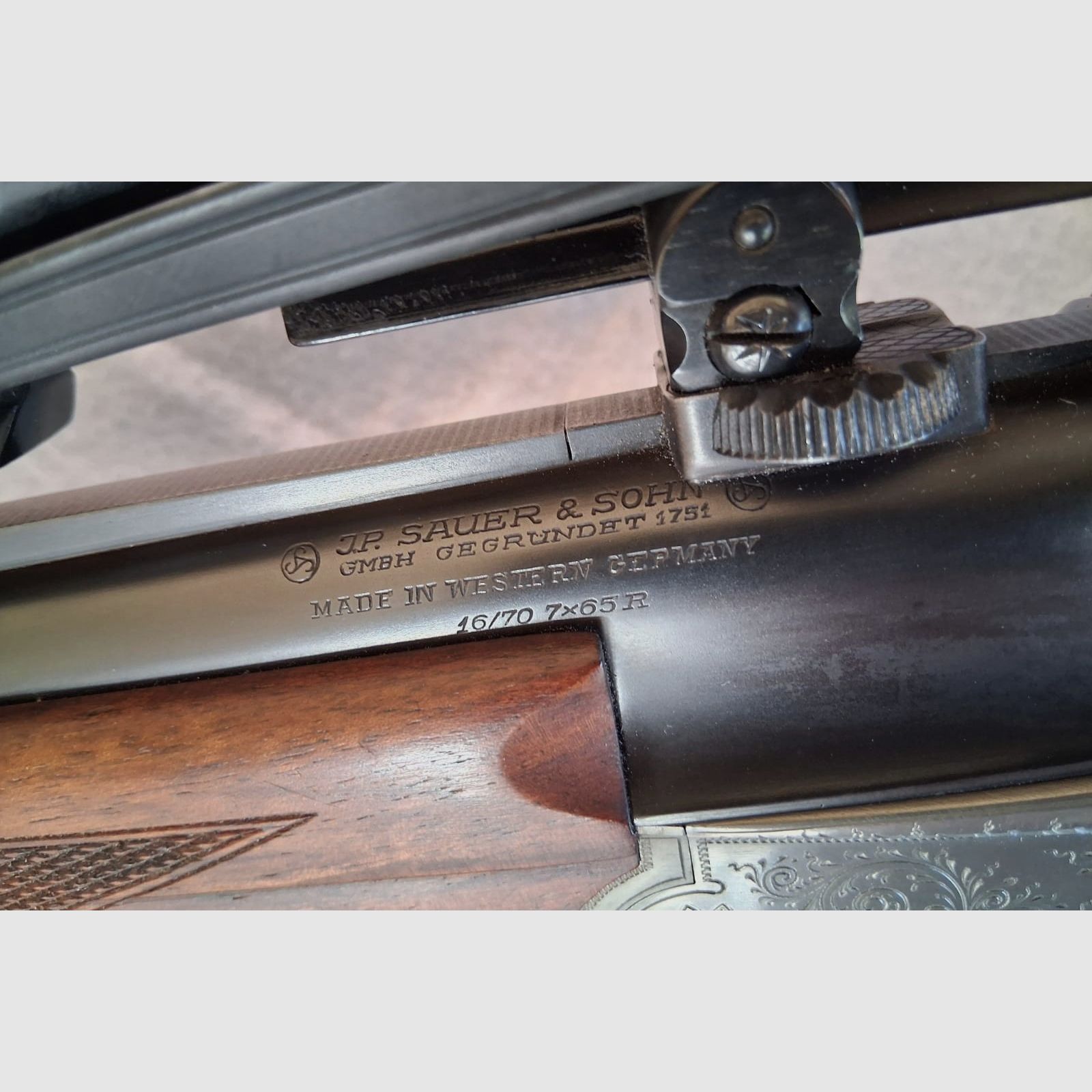 Langwaffe Sauer & Sohn Bockbüchsflinte 16/70 und 7x65R mit Zielfernrohr Zeiss Diavari 1,5-6
