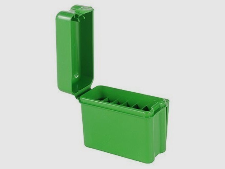 MTM scatola per cartucce RS-20-10 verde con coperchio a ribalta per 20 cartucce .17 e altre.