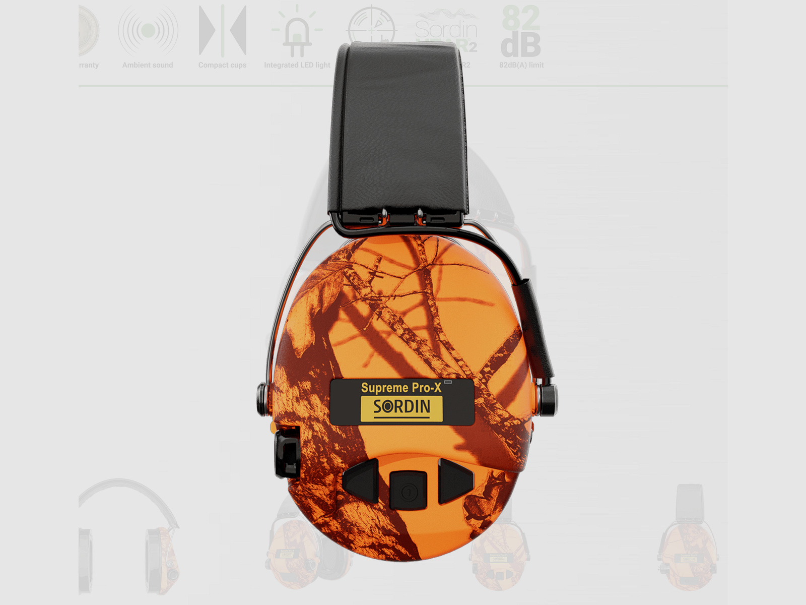 Sordin 75302-X-09-S Elektronischer Gehörschutz Supreme Orange Camo Pro X LED Headband