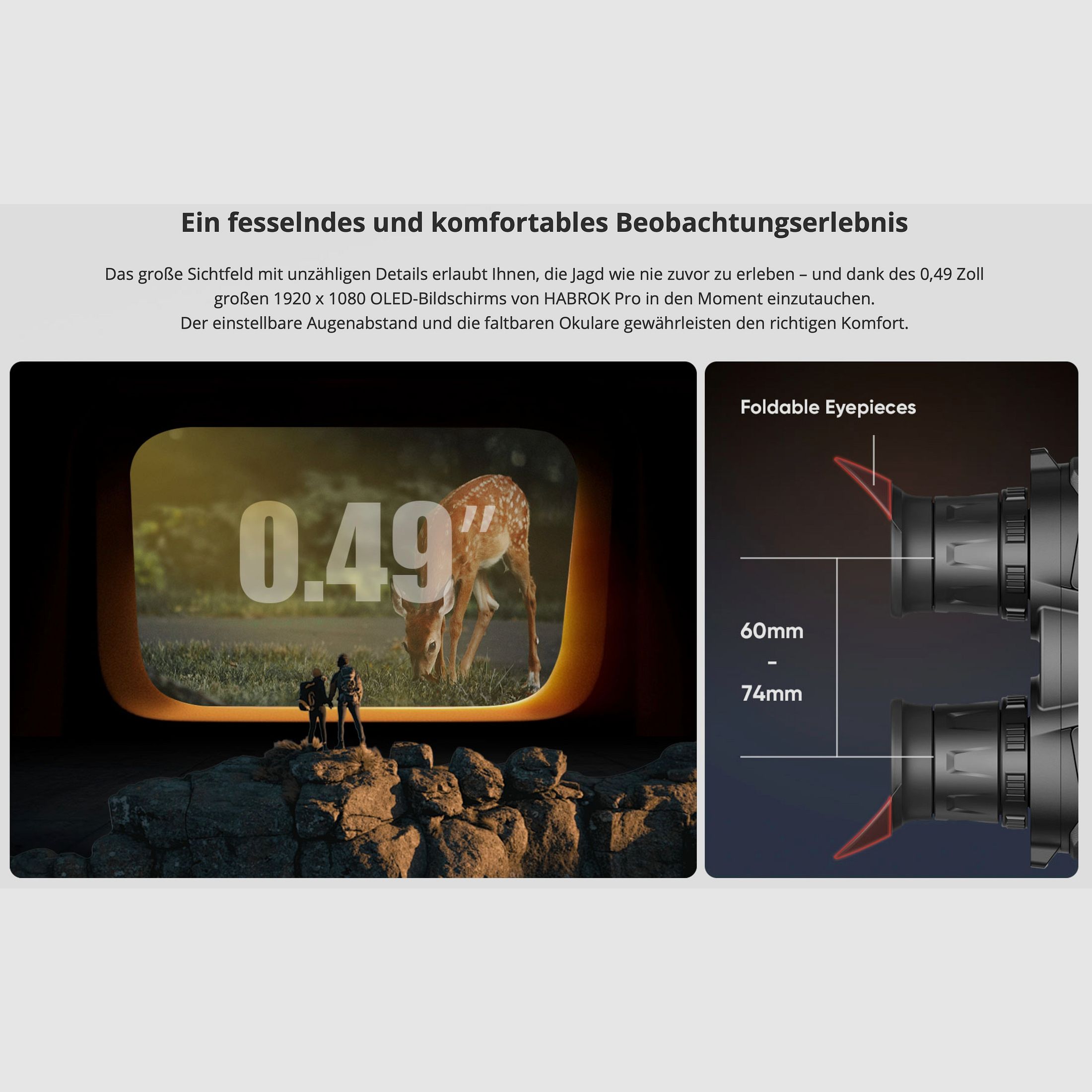 Hikmicro Binocular Habrok Pro HQ50LN Wärmebild Nachtsicht Digitalkamera 1920 × 1080 OLED