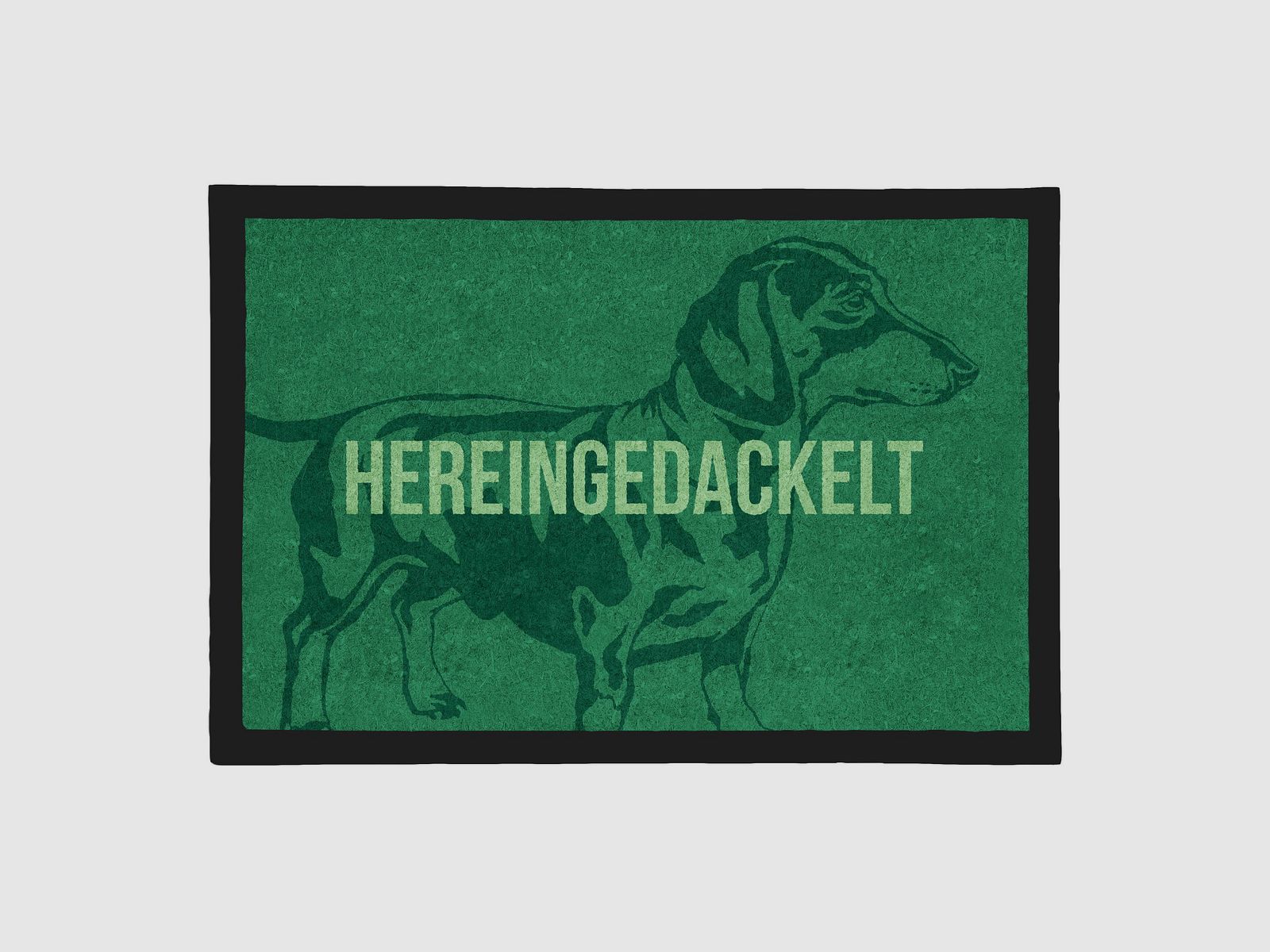 Jagd1 Premium–Fussmatte Hereingedackelt Grün