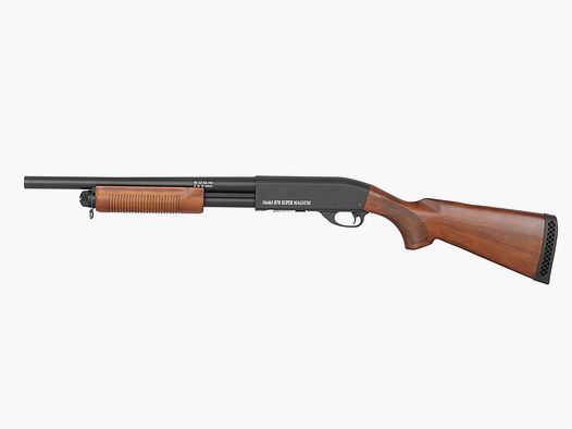 ST870 Pump Action Shotgun max. 0,5J Federdruck, Echtholz, kurze Version