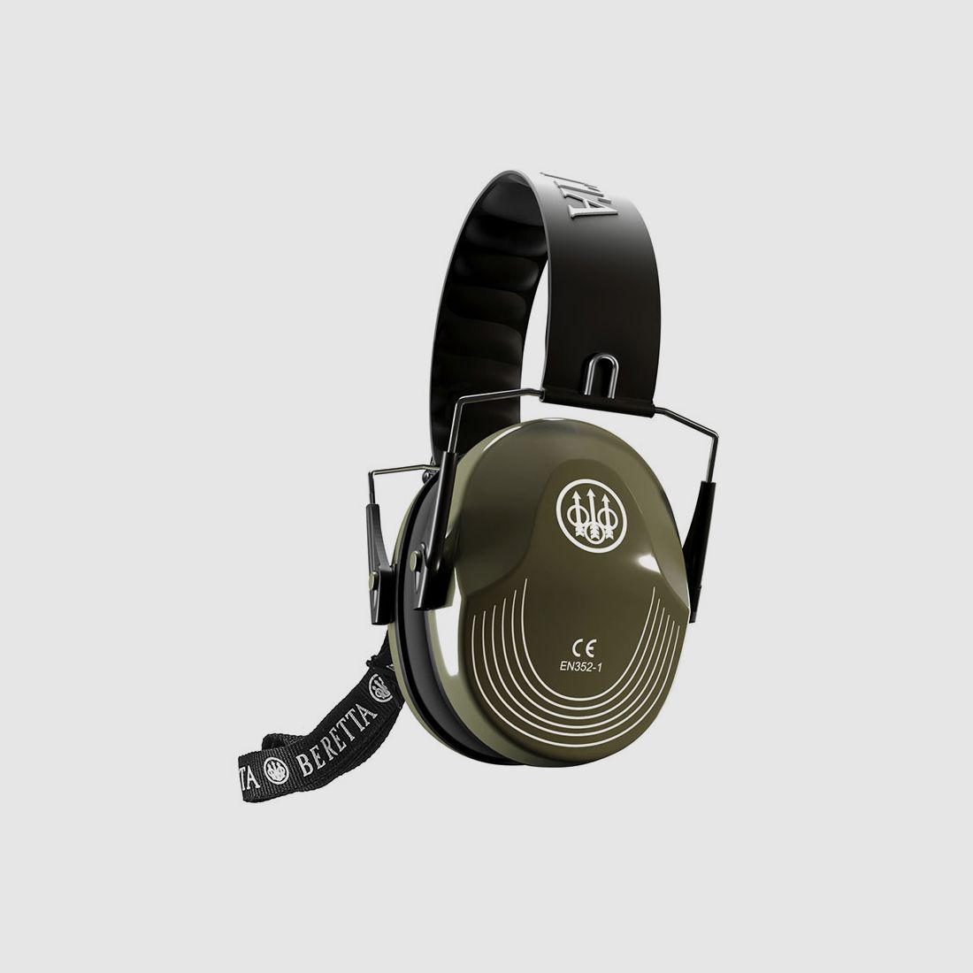 Protection Auditive Beretta New Prevail / Pliable, Vert avec Logo Blanc