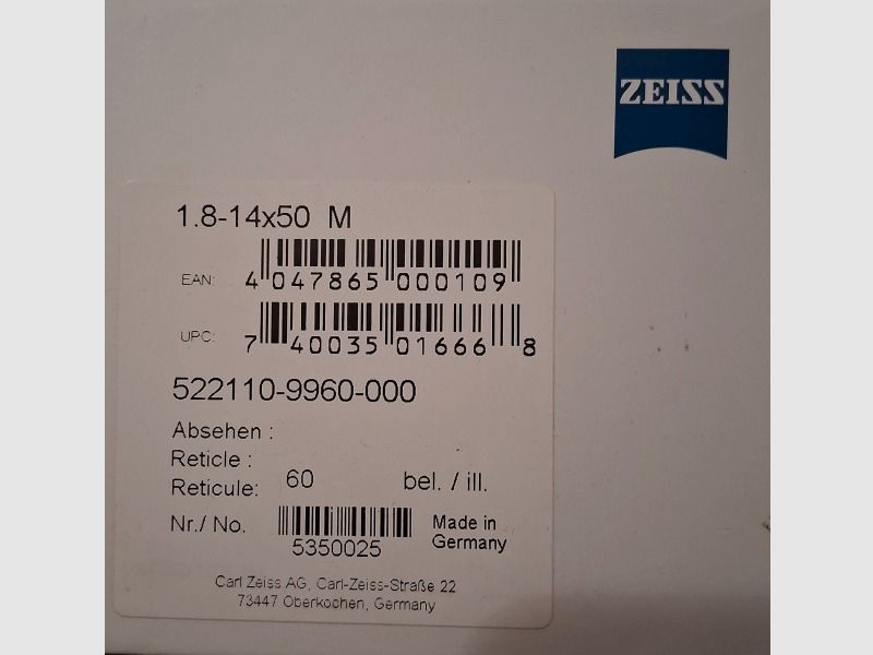 Zeiss V8 1,8-14x50 m. riel