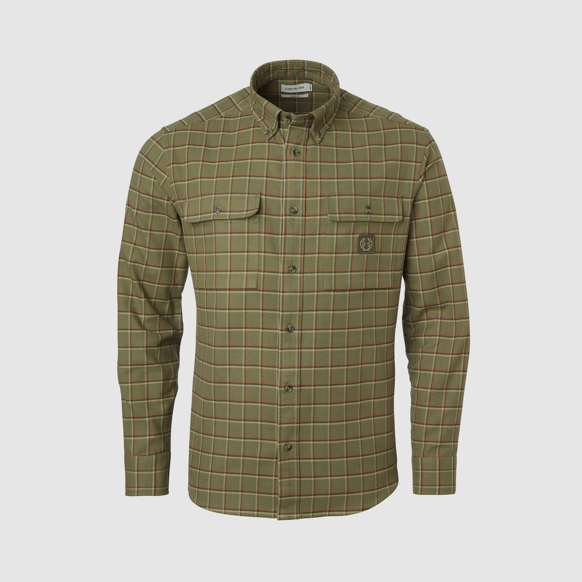 Chevalier Heron Flanellhemd Herren, XXXL, Field Green Checked