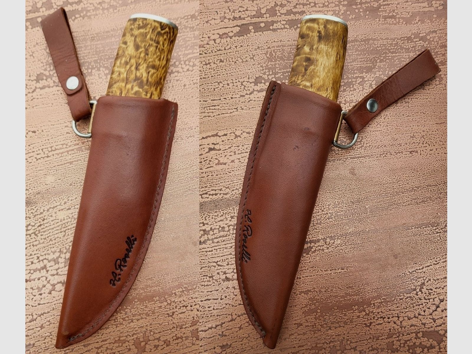 Roselli Grandfather Knife, Wootz Klinge, Silber Ferullen