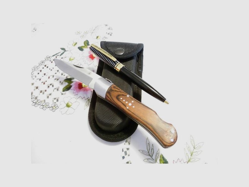Laguiole Calmont L´Eclair Outdoor-Jagdmesser+Messer-Gürteltasche Klappmesser NEU