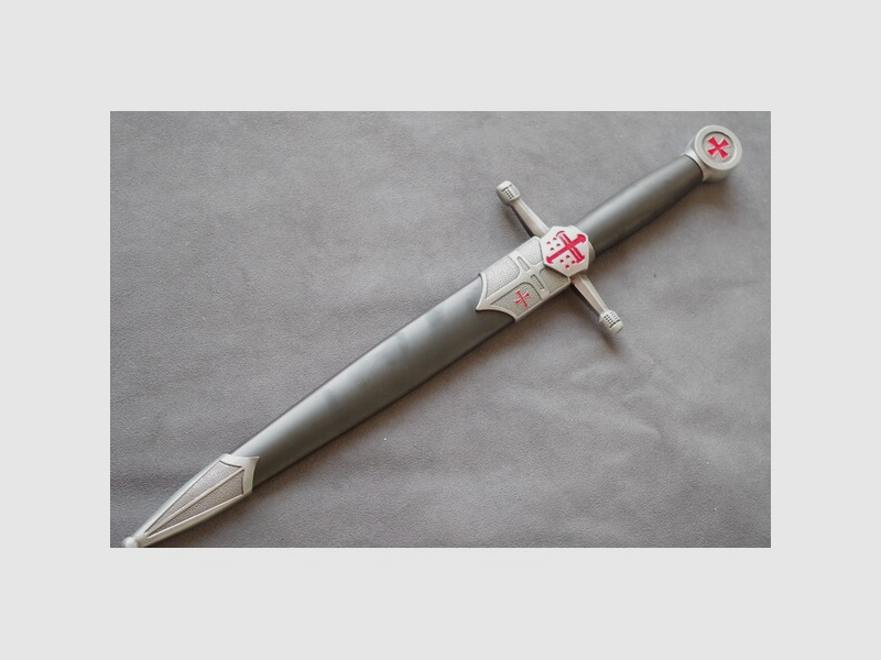 Dolch Templer und Scheide Ritter mit Tempelritter Symbolen