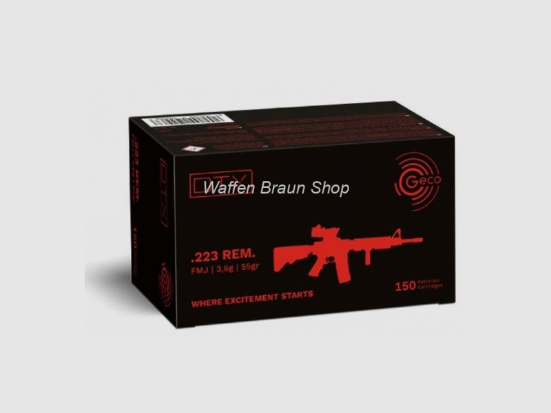 Geco Munition .223 rem VM DTX 3,6g/55grain 150 Stück