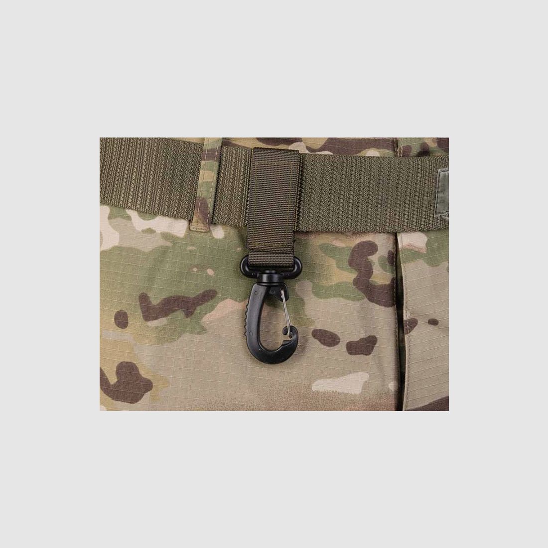 GÜRTELSCHLAUFE MIT KLETTVERSCHLUS UND KARABINER OLIVE