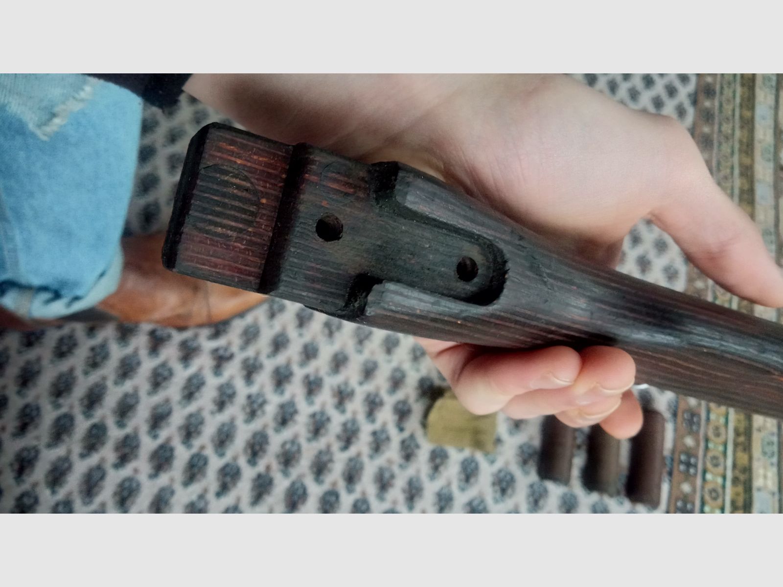 Classic AK fixed stock wood laminate dark brown / can also be fitted into Cybergun GSG Co2 AK47 // AKM & AK74 laminated wood stock