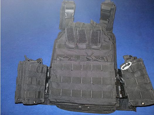 Katlock plate carrier black with additional pockets