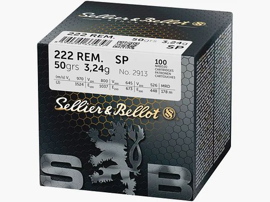 Sellier & Bellot 50grs SP 100UD .222Rem