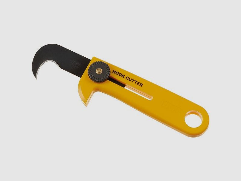Notfallmesser / Haken Cuttermesser f. Fallschirmspringer - Gelb - von "Olfa"- Made in Japan