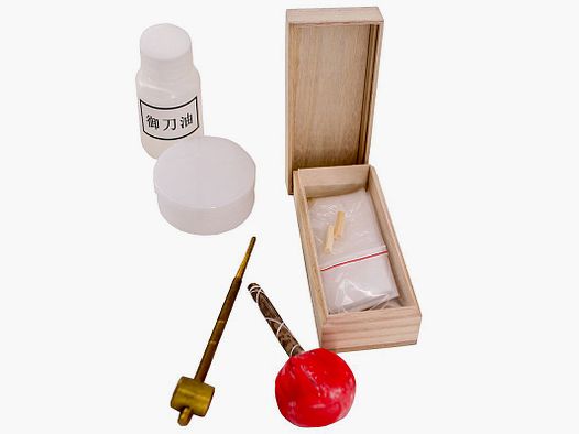 Set di manutenzione per spade in scatola di legno