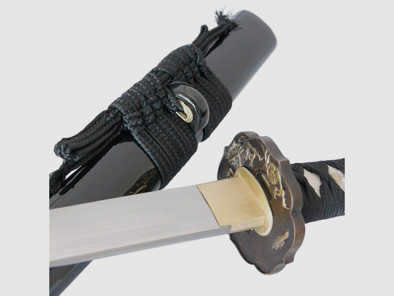 Katana Kuro Tatsu Samuraischwert Metall Klinge aus Federstahl sehr scharf!