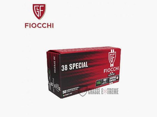 50 cartucce FIOCCHI Cal 38 Sp 158Gr FMJ