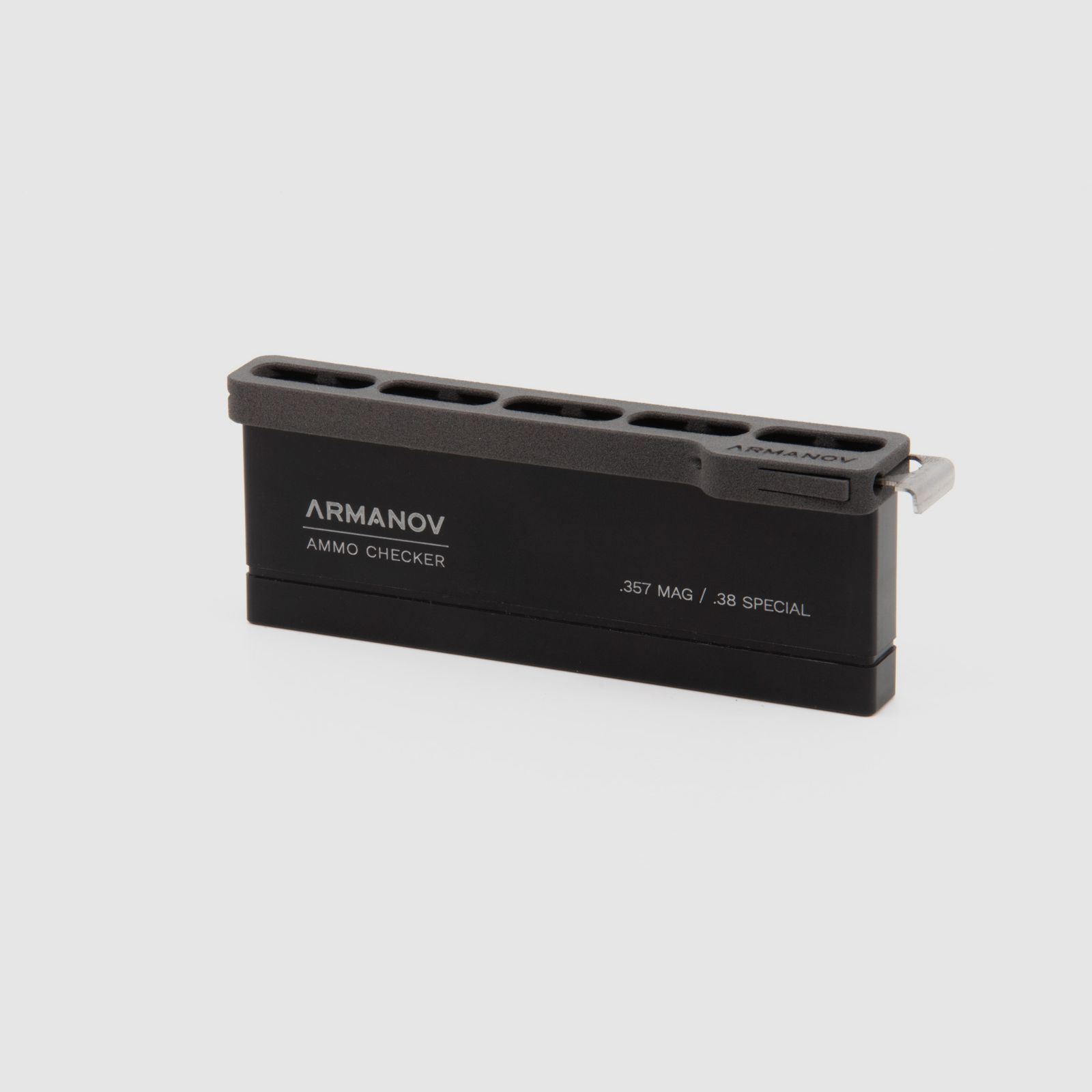 ARMANOV ​​​​​Ammo Checker 10 Rnd with Quick Transfer Cover and OAL Checker - .357 Magnum / .38 Special